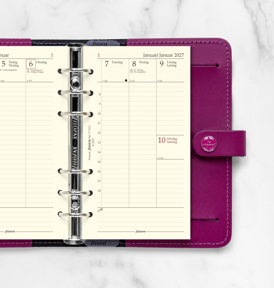 Filofax 2027 Refill | Personal | Uge | Højformat