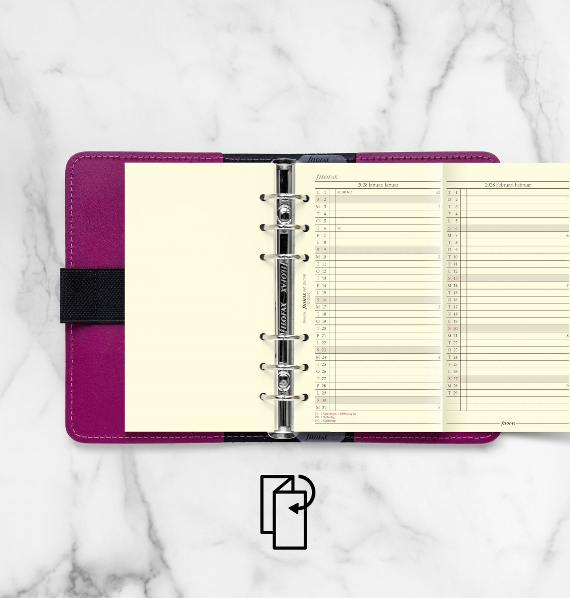 Filofax 2028 Refill | Personal | Årsplan