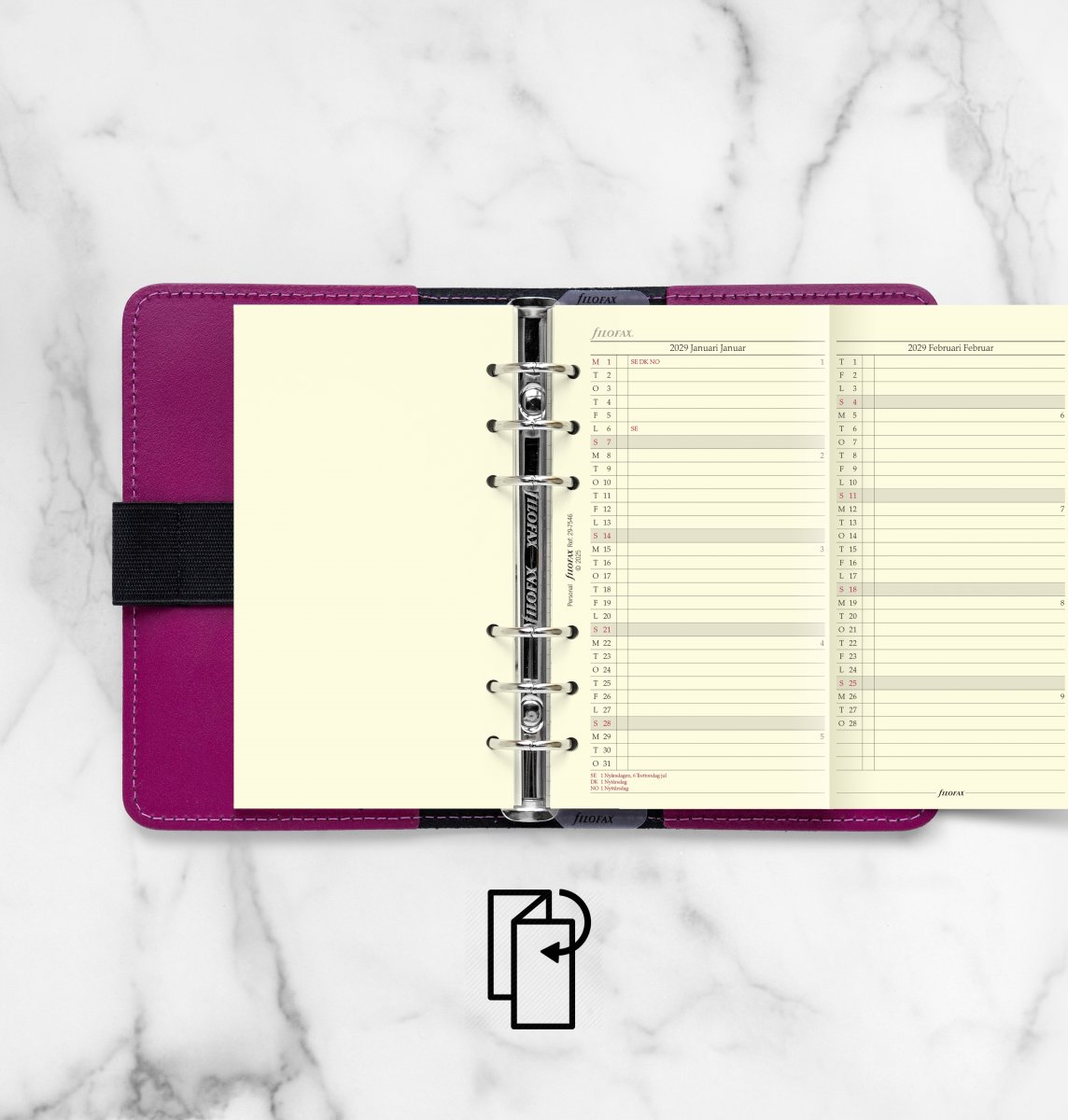 Filofax 2029 Refill | Personal | Årsplan