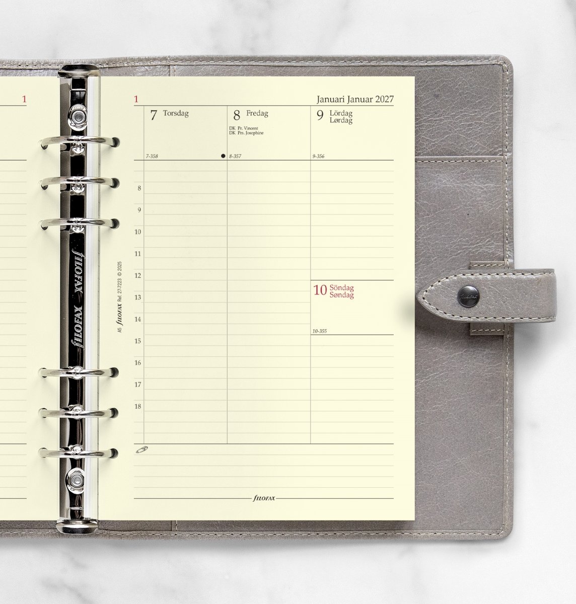 Filofax 2027 Refill | A5 | Uge | Højformat