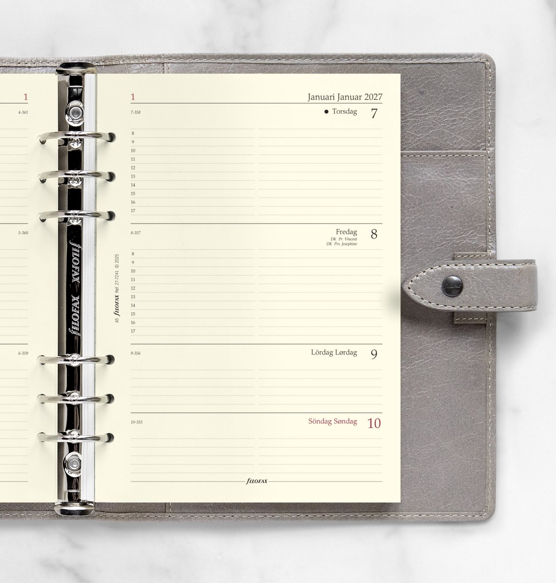 Filofax 2027 Refill | A5 | Uge | Tværformat
