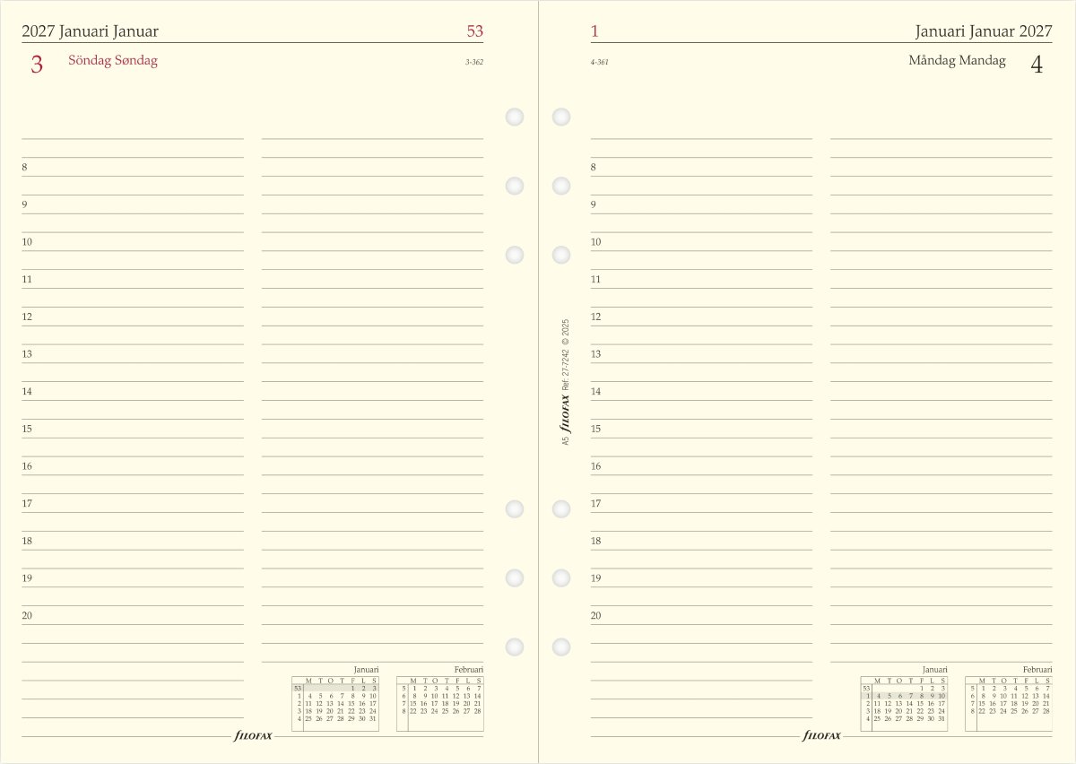 Filofax 2027 Refill | A5 | Dag