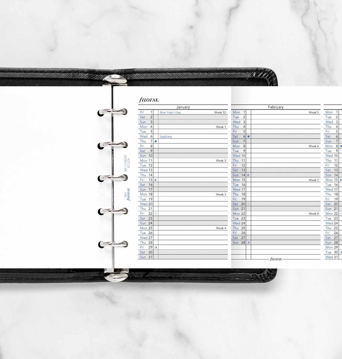 Filofax 2027 Refill | Mini | Årsplan | Engelsk