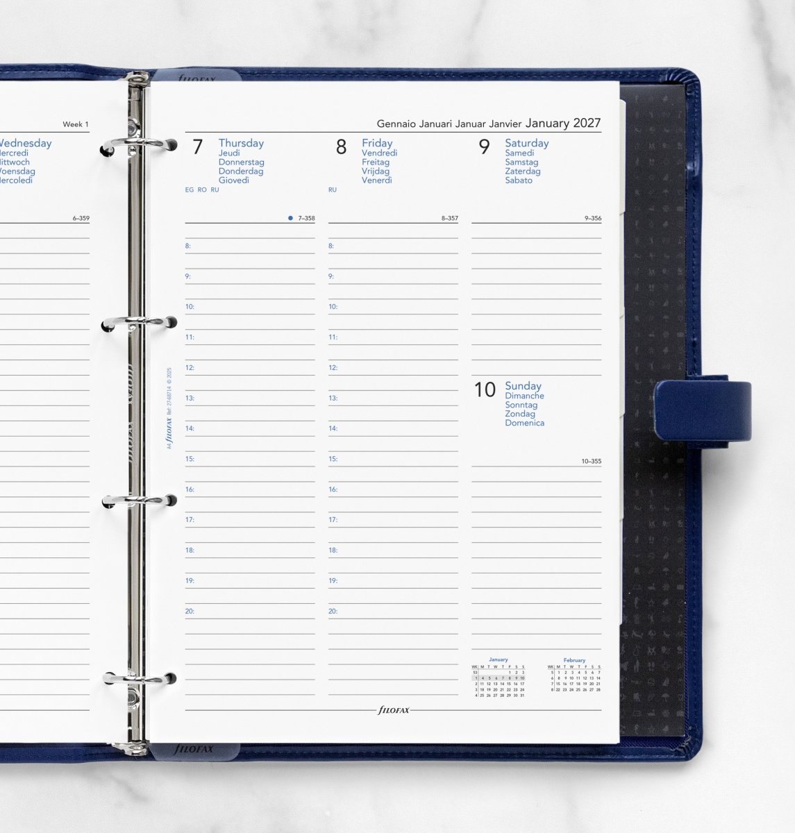 Filofax 2027 Refill | A4 | Uge | 5 sprog