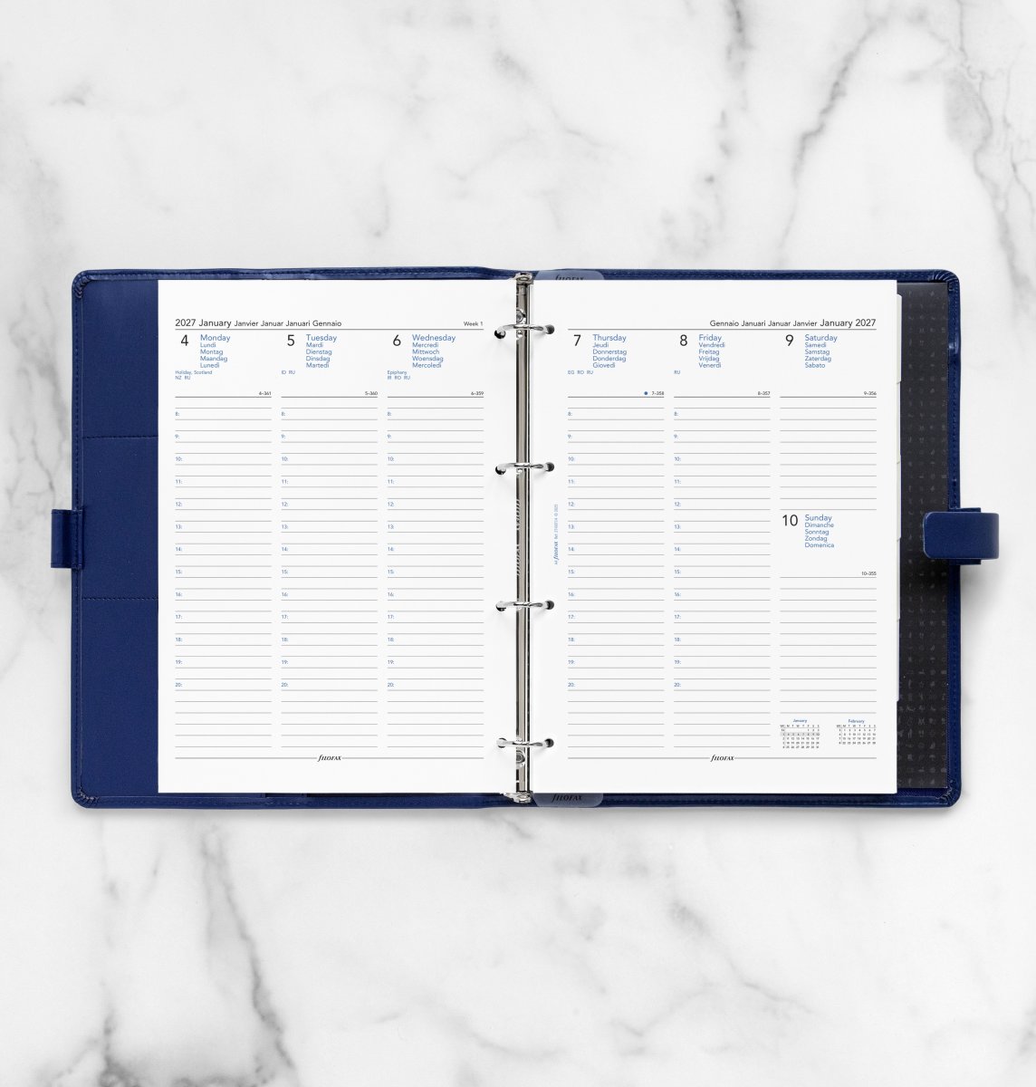 Filofax 2027 Refill | A4 | Uge | 5 sprog