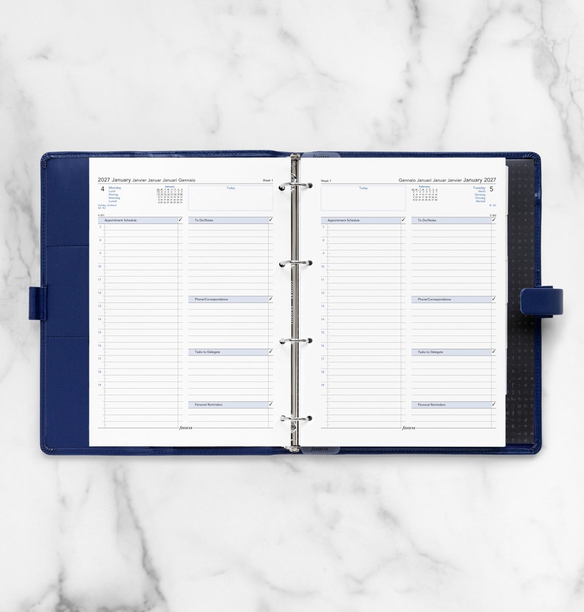 Filofax 2027 Refill | A4 | Dag | 5 sprog