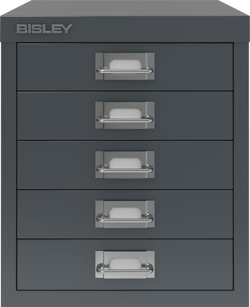 Bisley MultiDrawer skuffeskab, 5 skuffer, antracit