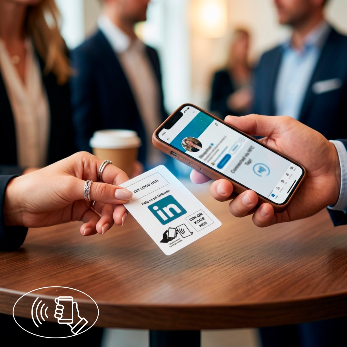 Skiltepakke m/chip, 3 stk, eget logo, LinkedIn