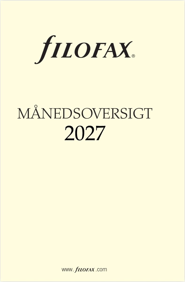 Filofax 2027 Refill | Pocket | Månedsoversigt