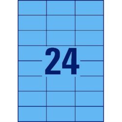 Avery 3449 farvede etiketter, 70 x 37mm, blå