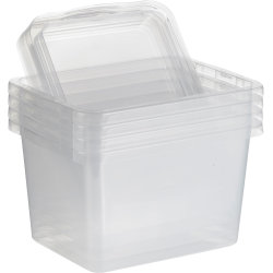 Basic plastboks inkl låg, 15 liter, Klar