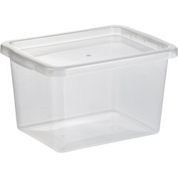 Basic plastboks inkl låg, 15 liter, Klar