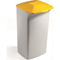 Fladt låg affaldsspand 40 l, Gul