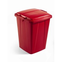 Låg affaldsspand 90 l, Rød