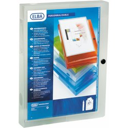 Elba Polyvision dokumentbox, 4 cm, klar/vit