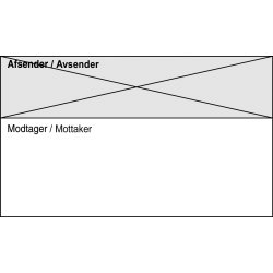 Avery 43-424 'afsender/modtager' etiketter