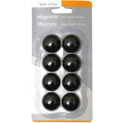 Office Magneter til whiteboard 20mm. 8 stk, sort