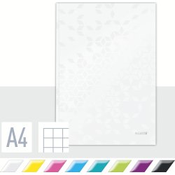 Leitz WOW notesbog A4, kvadreret, hvid