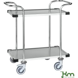 Highline Rustfrit Rullebord, 2 hylder,900x600x1000