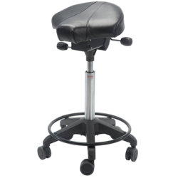 Gamma sadelstol, Svart, K.läder, 66-85 cm, Fotring