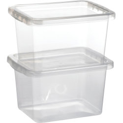 Basic plastboks inkl låg, 9,0 liter, Klar