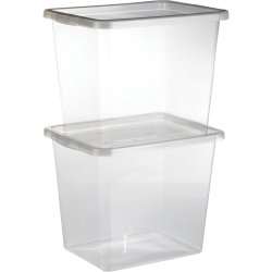 Basic plastboks inkl låg, 31 liter, Klar