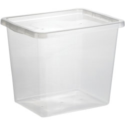 Basic plastboks inkl låg, 31 liter, Klar