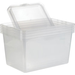Basic plastboks inkl låg, 52 liter, Klar