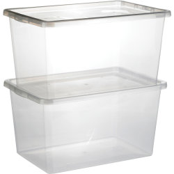 Basic plastboks inkl låg, 52 liter, Klar