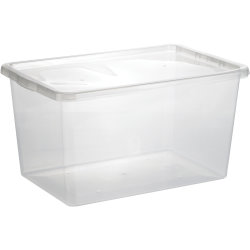 Basic plastboks inkl låg, 52 liter, Klar