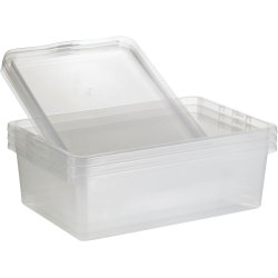 Basic plastboks inkl låg, 30 liter, Klar