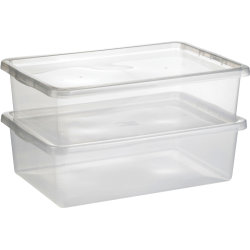 Basic plastboks inkl låg, 30 liter, Klar