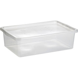 Basic plastboks inkl låg, 30 liter, Klar