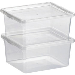 Basic plastboks inkl. låg, 2,3 liter, Klar