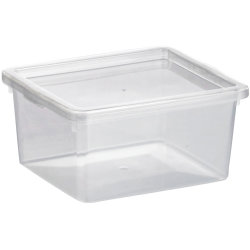 Basic plastboks inkl. låg, 2,3 liter, Klar