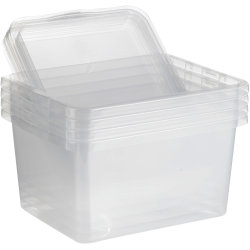 Basic plastboks inkl låg, 20 liter, Klar