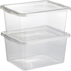 Basic plastboks inkl låg, 20 liter, Klar