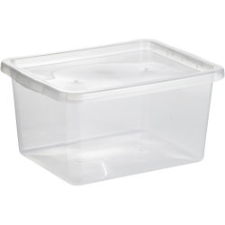 Basic plastboks inkl låg, 20 liter, Klar