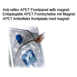 Antireflex frontpanel 53x73 med magnet