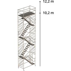 Rullestillads 135x245 inkl trapper - Højde 10,09 m