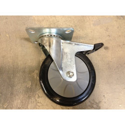Reservehjul PU drejeligt Ø125 mm m/ bremse