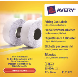 Avery Prisetiketter Perm. | 12x26 mm | Hvid