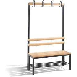 CP Bänk med kroklist & skohylla, 100 cm