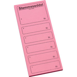 Stemmeseddel 4705 | 10x25 cm | Rosa