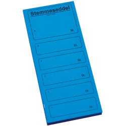Stemmeseddel 4705 | 10x25 cm | Blå