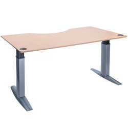 Goliath hæve/sænkebord centerbue 200 cm bøg/alu