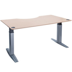 Goliath hæve-/sænkebord, 200x100, cent., ahorn/alu
