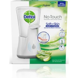 Dettol No-Touch dispenser + Aloe Vera sæbe, hvid