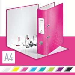 Leitz 180 WOW brevordner A4, 80mm, pink