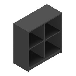 Jive+ hylla med 4 fack, antracit laminat. D35 cm